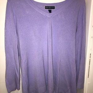 Karen Scott purple v-neck sweater